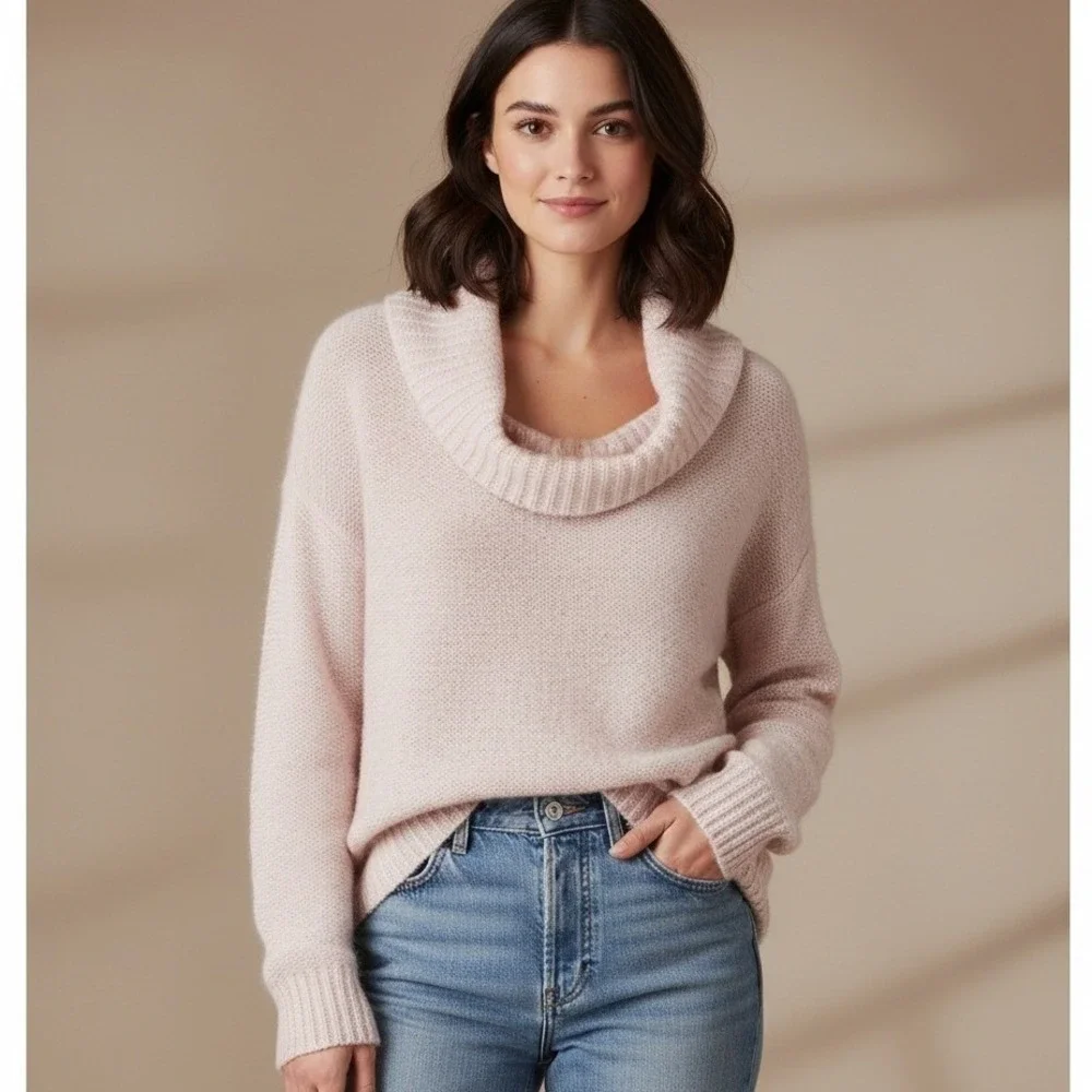 J.Crew Sweater Women Size S Mohair Wool Blend Shawl Collar Pullover Lightweight